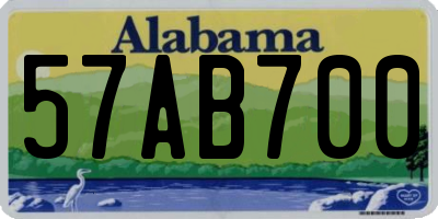 AL license plate 57AB700