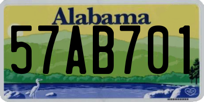 AL license plate 57AB701