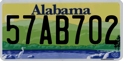 AL license plate 57AB702