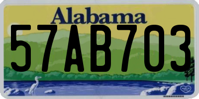 AL license plate 57AB703
