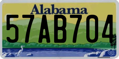 AL license plate 57AB704