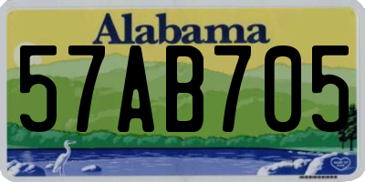 AL license plate 57AB705