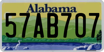 AL license plate 57AB707