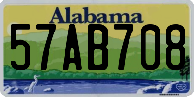 AL license plate 57AB708