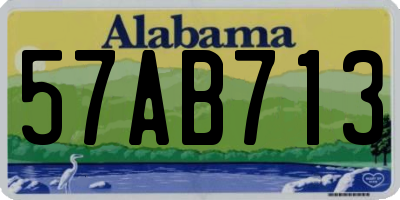 AL license plate 57AB713