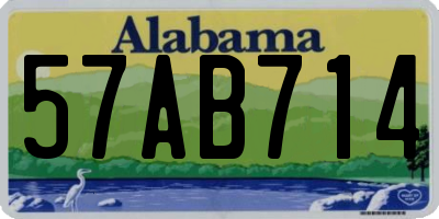 AL license plate 57AB714