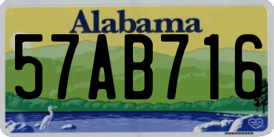 AL license plate 57AB716