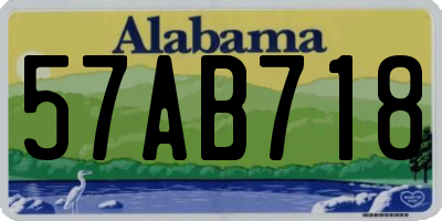 AL license plate 57AB718