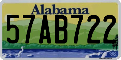 AL license plate 57AB722