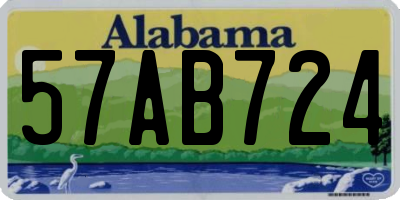 AL license plate 57AB724