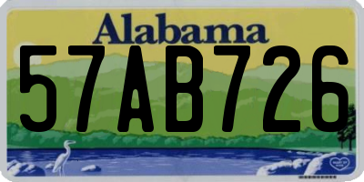 AL license plate 57AB726
