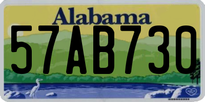 AL license plate 57AB730