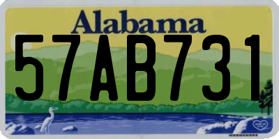AL license plate 57AB731