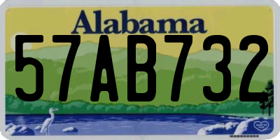 AL license plate 57AB732