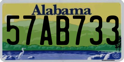 AL license plate 57AB733
