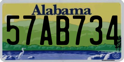 AL license plate 57AB734