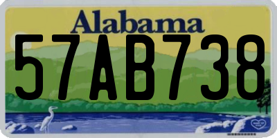 AL license plate 57AB738
