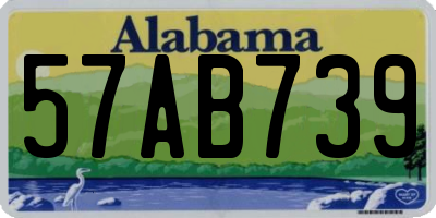 AL license plate 57AB739