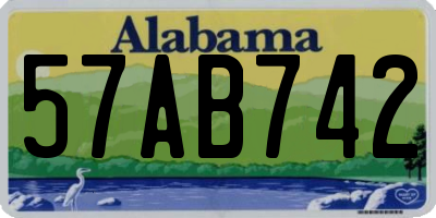 AL license plate 57AB742