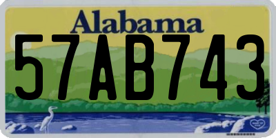 AL license plate 57AB743