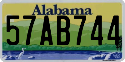 AL license plate 57AB744
