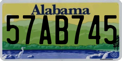 AL license plate 57AB745