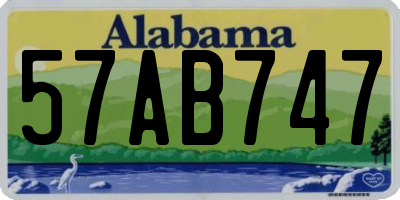 AL license plate 57AB747