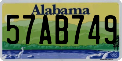AL license plate 57AB749