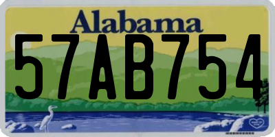 AL license plate 57AB754