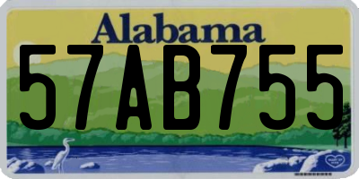 AL license plate 57AB755
