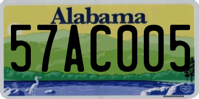 AL license plate 57AC005