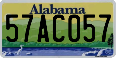 AL license plate 57AC057