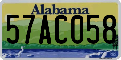 AL license plate 57AC058