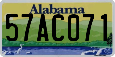 AL license plate 57AC071
