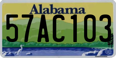 AL license plate 57AC103