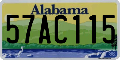 AL license plate 57AC115