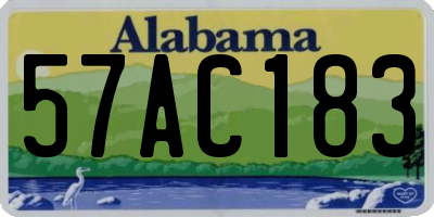AL license plate 57AC183