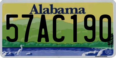AL license plate 57AC190