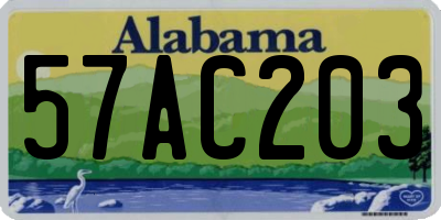 AL license plate 57AC203