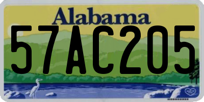 AL license plate 57AC205