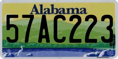 AL license plate 57AC223