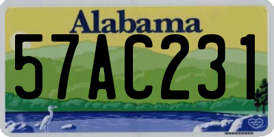 AL license plate 57AC231