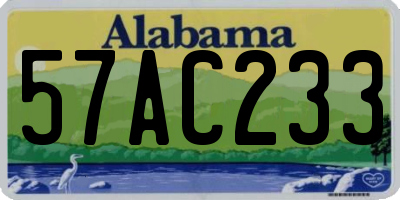 AL license plate 57AC233