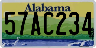 AL license plate 57AC234