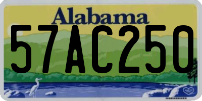 AL license plate 57AC250