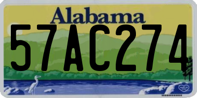AL license plate 57AC274