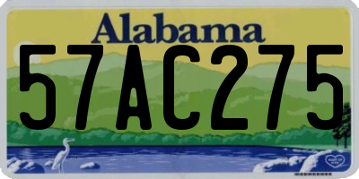 AL license plate 57AC275