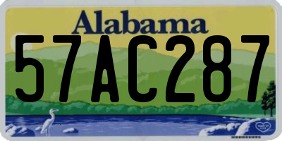 AL license plate 57AC287