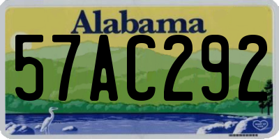 AL license plate 57AC292