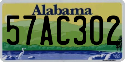 AL license plate 57AC302